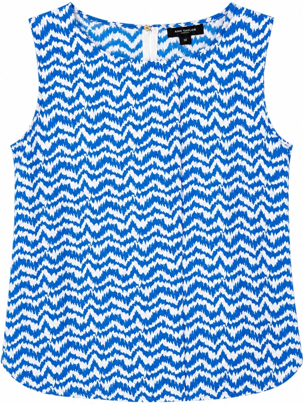 Ann Taylor Blue & White Sleeveless Blouse